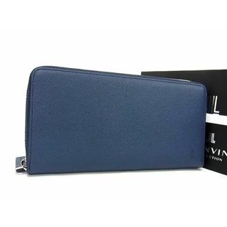 ランバンコレクション(LANVIN COLLECTION)の■新品■未使用■ LANVIN COLLECTION ランバンコレクション レザー ラウンドファスナー 長財布 ウォレット ネイビー系 FA1164(長財布)