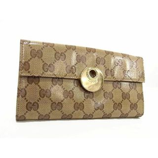 グッチ(Gucci)の■新品同様■ GUCCI グッチ 231835 エクリプス GGクリスタル コーティングキャンバス 二つ折り 長財布 ウォレット ブラウン系 AS4286(長財布)