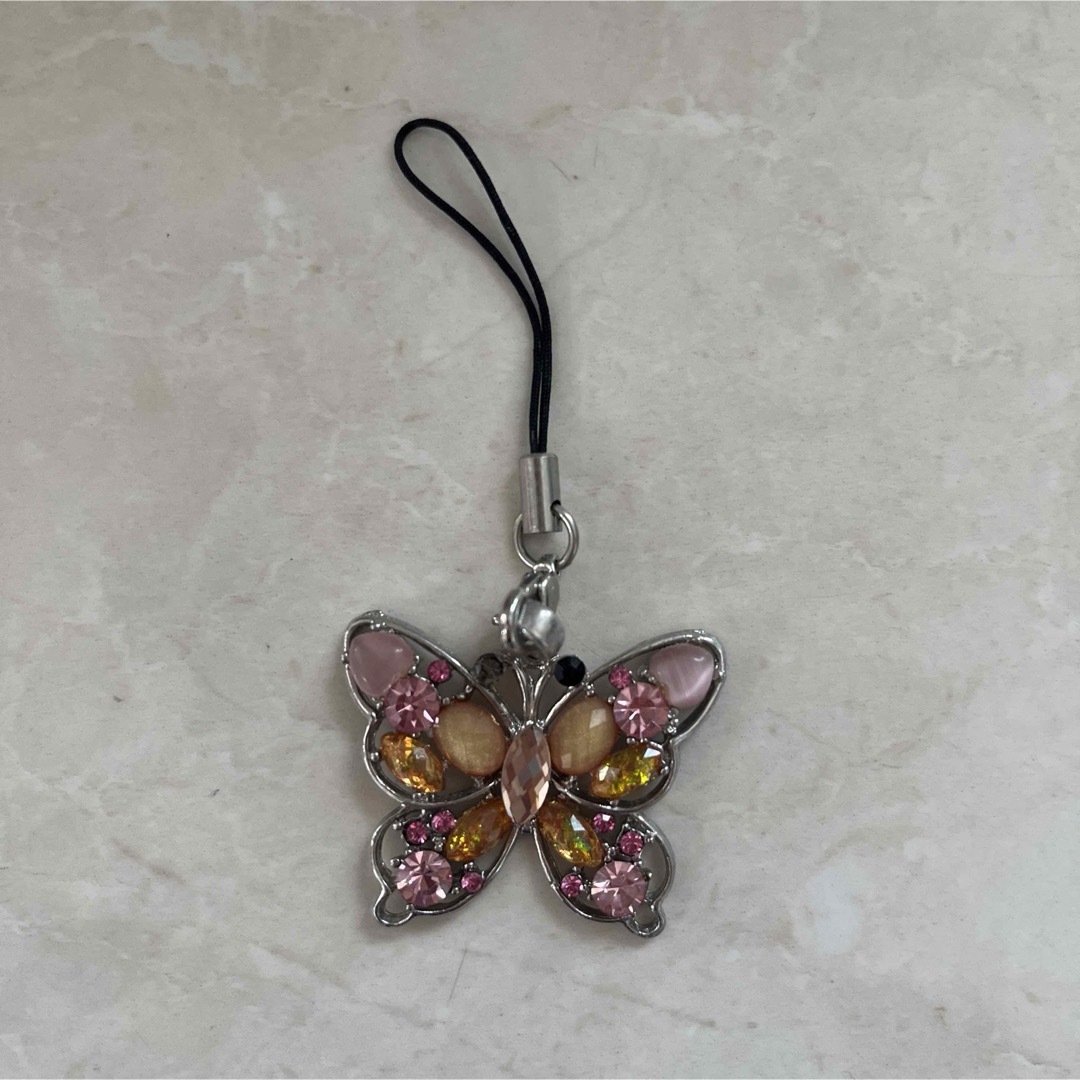 蝶々 バタフライ キーホルダー ストラップ レディースのファッション小物(キーホルダー)の商品写真