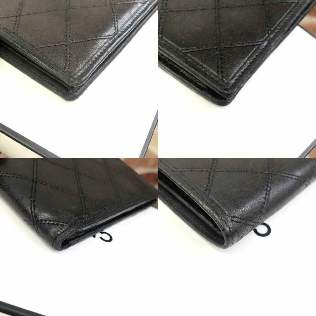 CHANEL(シャネル)の美品✨シャネル　ラムスキン　ビコローレ　二つ折り財布　ユニセックス　レザー　黒 レディースのファッション小物(財布)の商品写真