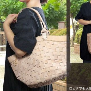 ロビタ(robita)の【美品/値下げ】ロビタ robita トートバッグ　レザーメッシュ(トートバッグ)