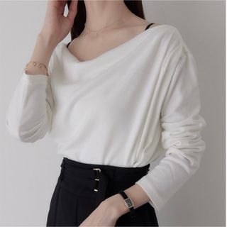 エイメル(amel)のamel  drape design tops (カットソー(長袖/七分))