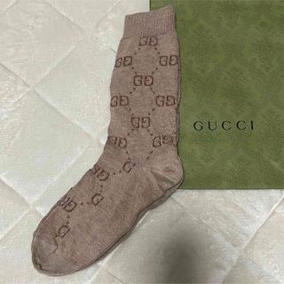 【美品】GUCCI GG ソックス 靴下 ベージュ ブラウン