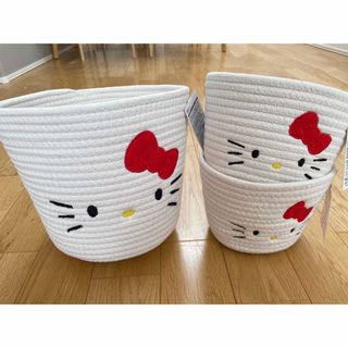 サンリオ(サンリオ)の新品未使用⭐︎DAISO⭐︎ダイソー⭐︎ハローキティ⭐︎ロープ収納⭐︎3個セット(小物入れ)