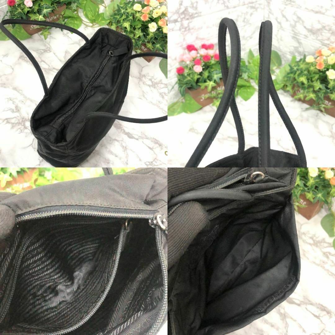 PRADA(プラダ)の美品✨プラダ　ナイロン　トートバッグ　手提げ　白タグ&カード付き　黒 レディースのバッグ(トートバッグ)の商品写真