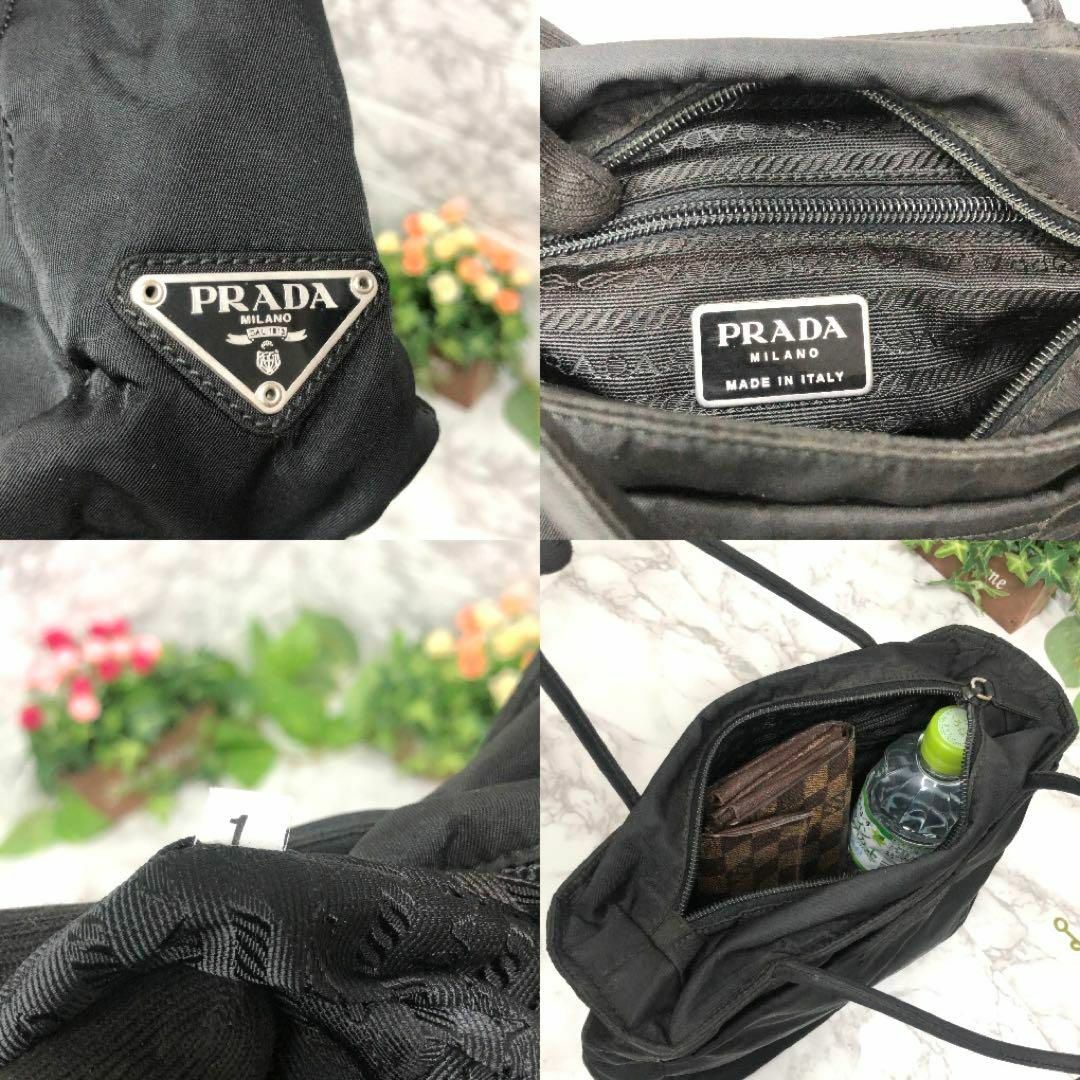 PRADA(プラダ)の美品✨プラダ　ナイロン　トートバッグ　手提げ　白タグ&カード付き　黒 レディースのバッグ(トートバッグ)の商品写真