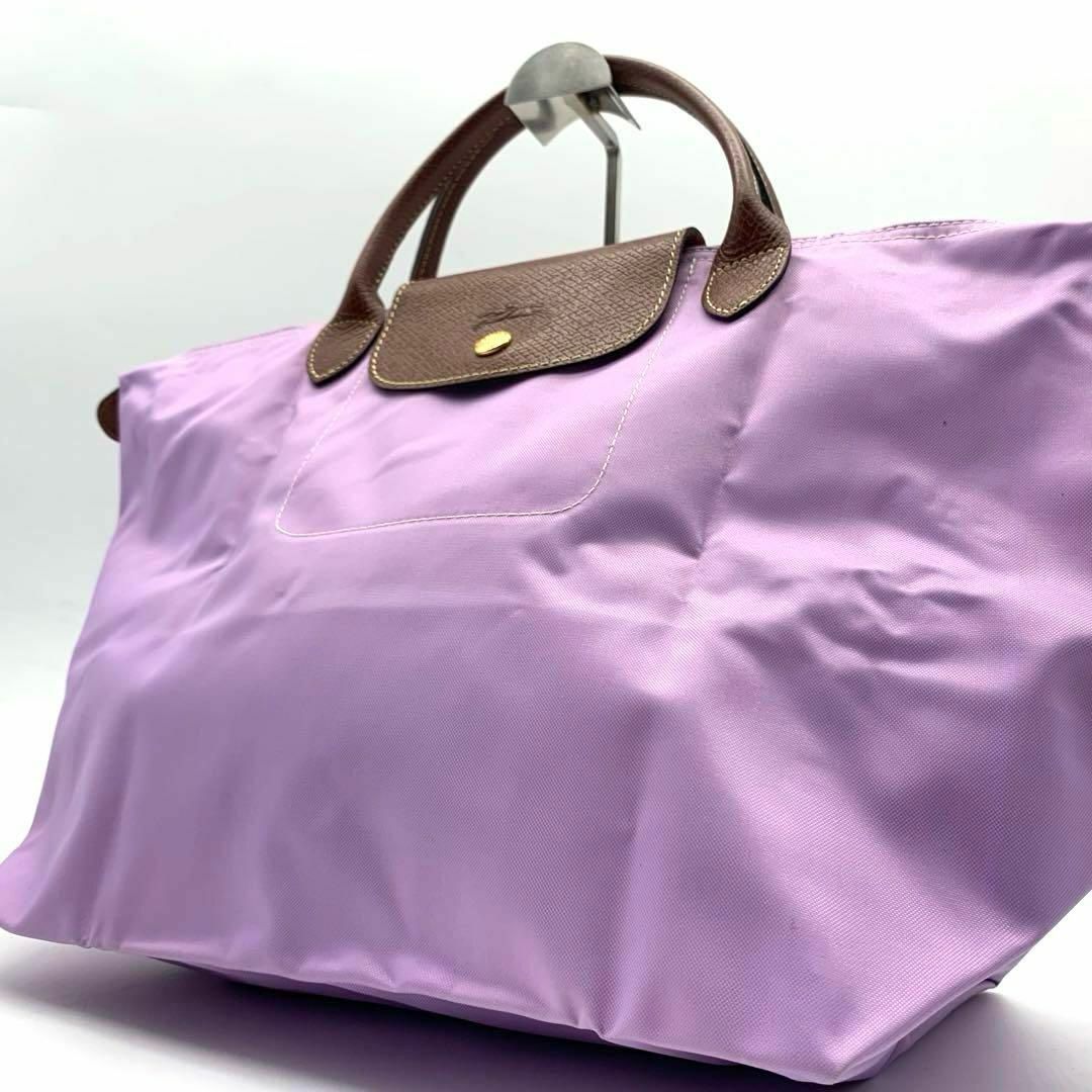 LONGCHAMP(ロンシャン)のロンシャン プリアージュ ナイロン レザー ハンドバッグ パープル レディースのバッグ(ハンドバッグ)の商品写真