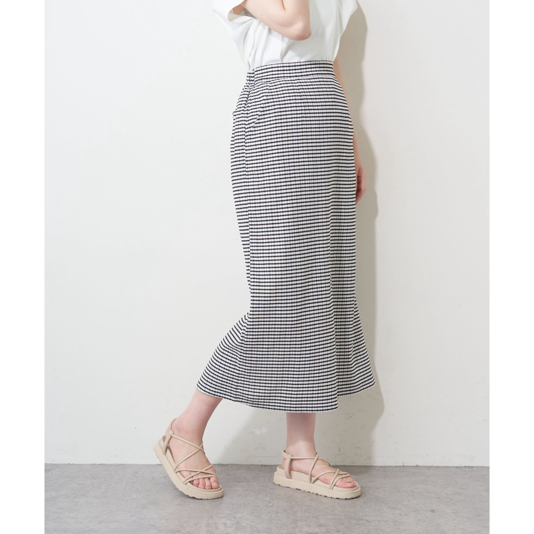 natural couture(ナチュラルクチュール)の変わり織りドビーチェックスカート レディースのスカート(ロングスカート)の商品写真