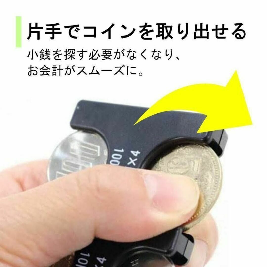 コインホルダー 小銭入れ コイン収納 ケース スライド コインポケット ブラック メンズのファッション小物(コインケース/小銭入れ)の商品写真
