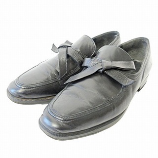 フェンディ(FENDI)のフェンディ ローファー レザー シューズ 革靴 リボン ブラック 黒 35.5(ローファー/革靴)
