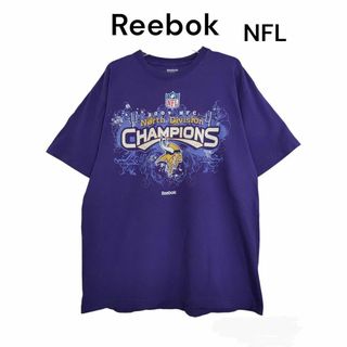 リーボック(Reebok)のReebok　リーボック　NFL　Viking　アメフト　Tシャツ　半袖　古着(Tシャツ/カットソー(半袖/袖なし))