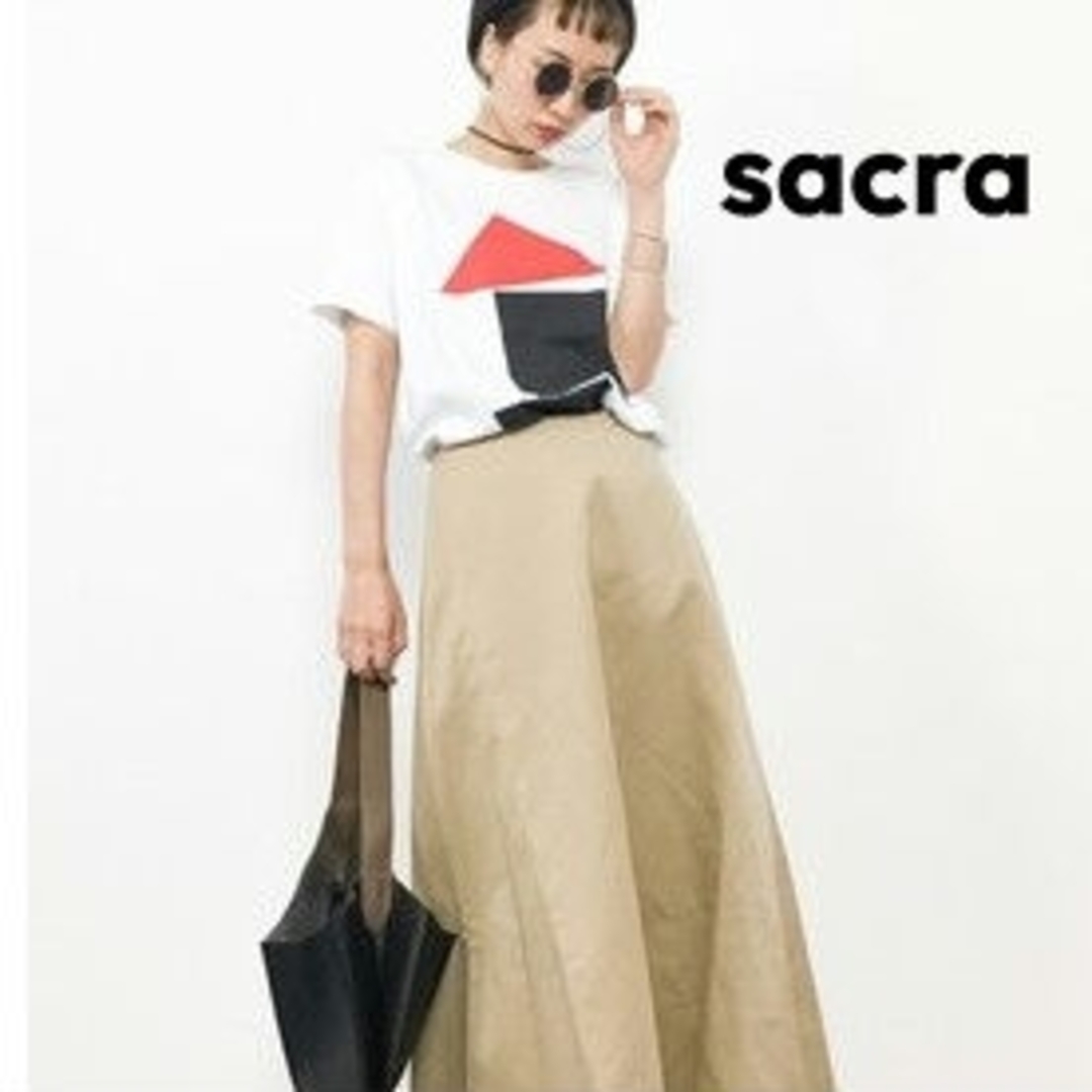 SACRA(サクラ)の【新品】sacra 春夏コットン・リネン混トレンチフレアスカート レディースのスカート(ロングスカート)の商品写真