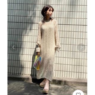 アメリヴィンテージ(Ameri VINTAGE)のアメリヴィンテージ　MEDI TAPE YARN KNIT DRESS(ロングワンピース/マキシワンピース)