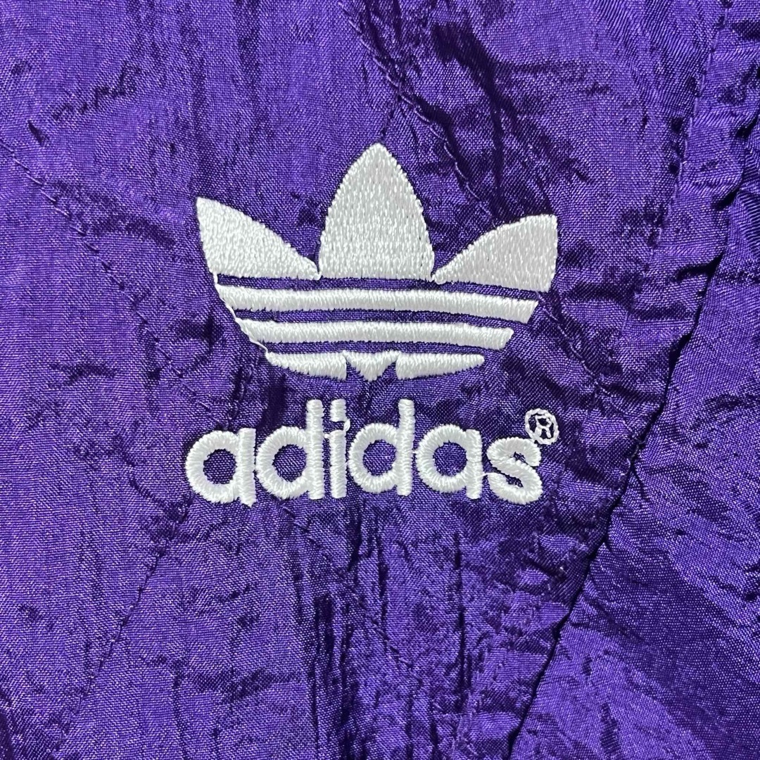 adidas(アディダス)の★USA製 adidas ナイロンジャケット パープル トレフォイル刺繍 90s メンズのジャケット/アウター(ナイロンジャケット)の商品写真