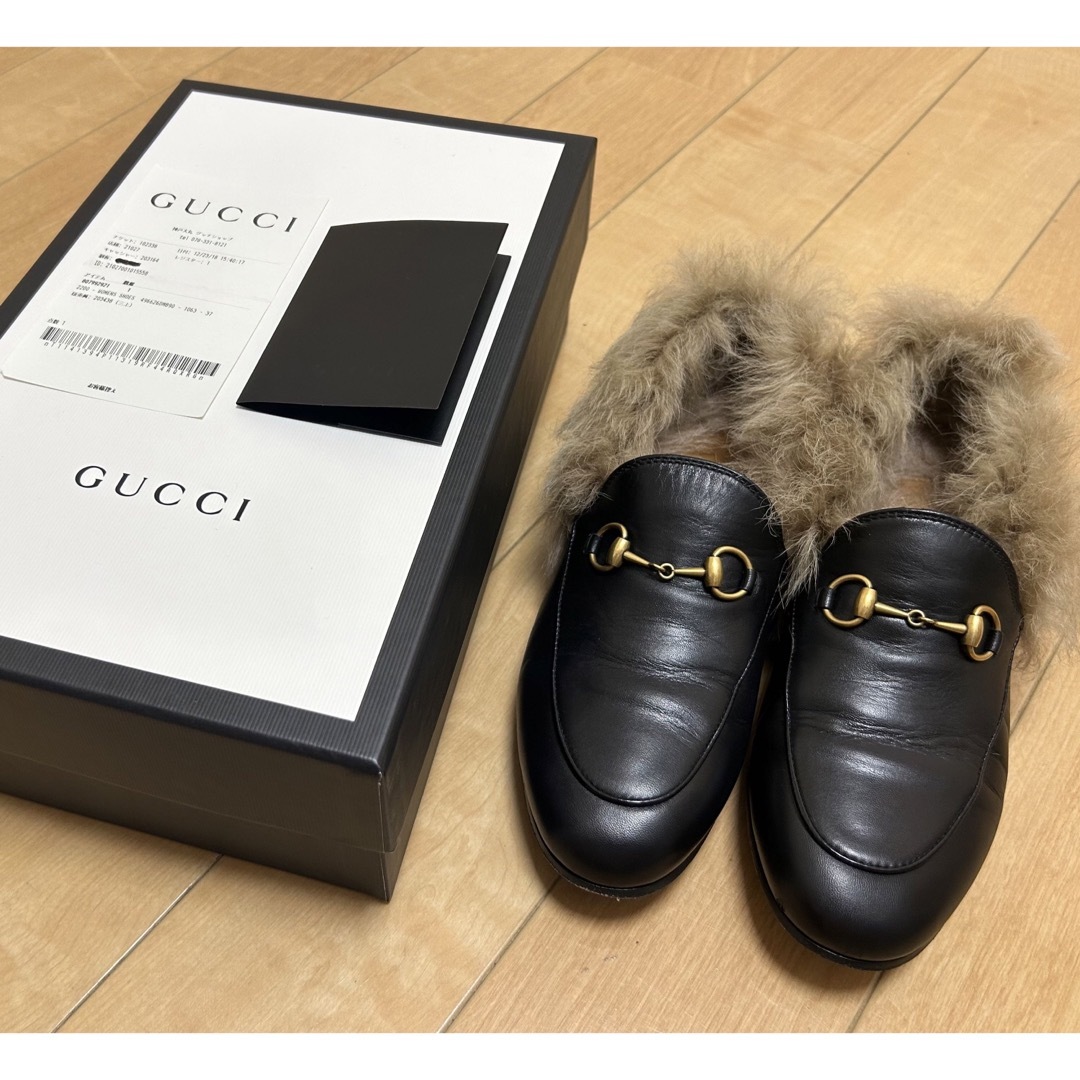 Gucci(グッチ)のGUCCI ファーローファー　サイズ37(23.0〜24.0cm) レディースの靴/シューズ(ローファー/革靴)の商品写真