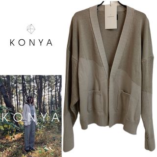 KONYA 2022SS Epaulet knit Cardigan BEIGE(カーディガン)