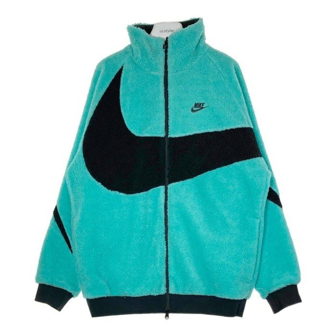 NIKE(ナイキ)の★NIKE ナイキ BQ6546-301 BIG SWOOSH BOA JACKET ビッグ スウッシュ ボア フリース リバーシブル ジャケット ブラック ターコイズ sizeXL メンズのジャケット/アウター(その他)の商品写真