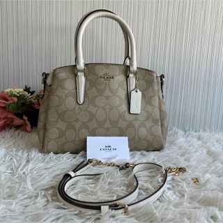 コーチ(COACH)のCOACH 2wayハンドバッグ　斜め掛け可能　pvcレザー(ハンドバッグ)