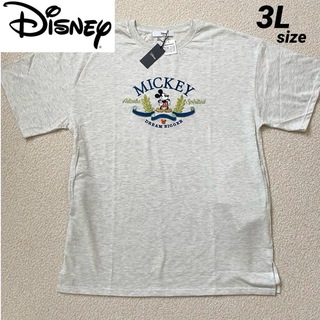 ディズニー(Disney)の新品★Disney ミッキー ロゴ刺繍 チュニック 半袖Tシャツ 3Lサイズ(Tシャツ(半袖/袖なし))