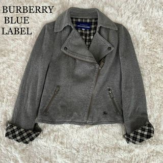 バーバリーブルーレーベル(BURBERRY BLUE LABEL)のバーバリーブルーレーベル ジャケット スエードライダースジャケット 38(ライダースジャケット)