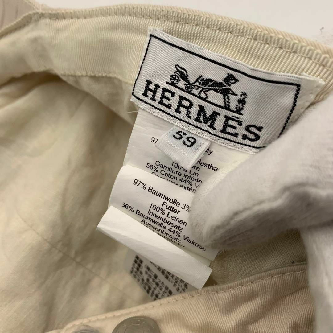 Hermes(エルメス)のエルメス キャップ(馬) キャップ　ベージュ　59 メンズの帽子(キャップ)の商品写真