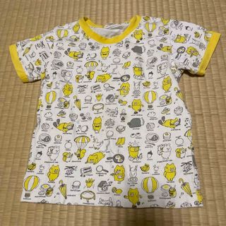 のらねこぐんだん 110cm Tシャツ キッズ 肌着 半袖 黄色 イエロー ネコ(Tシャツ/カットソー)