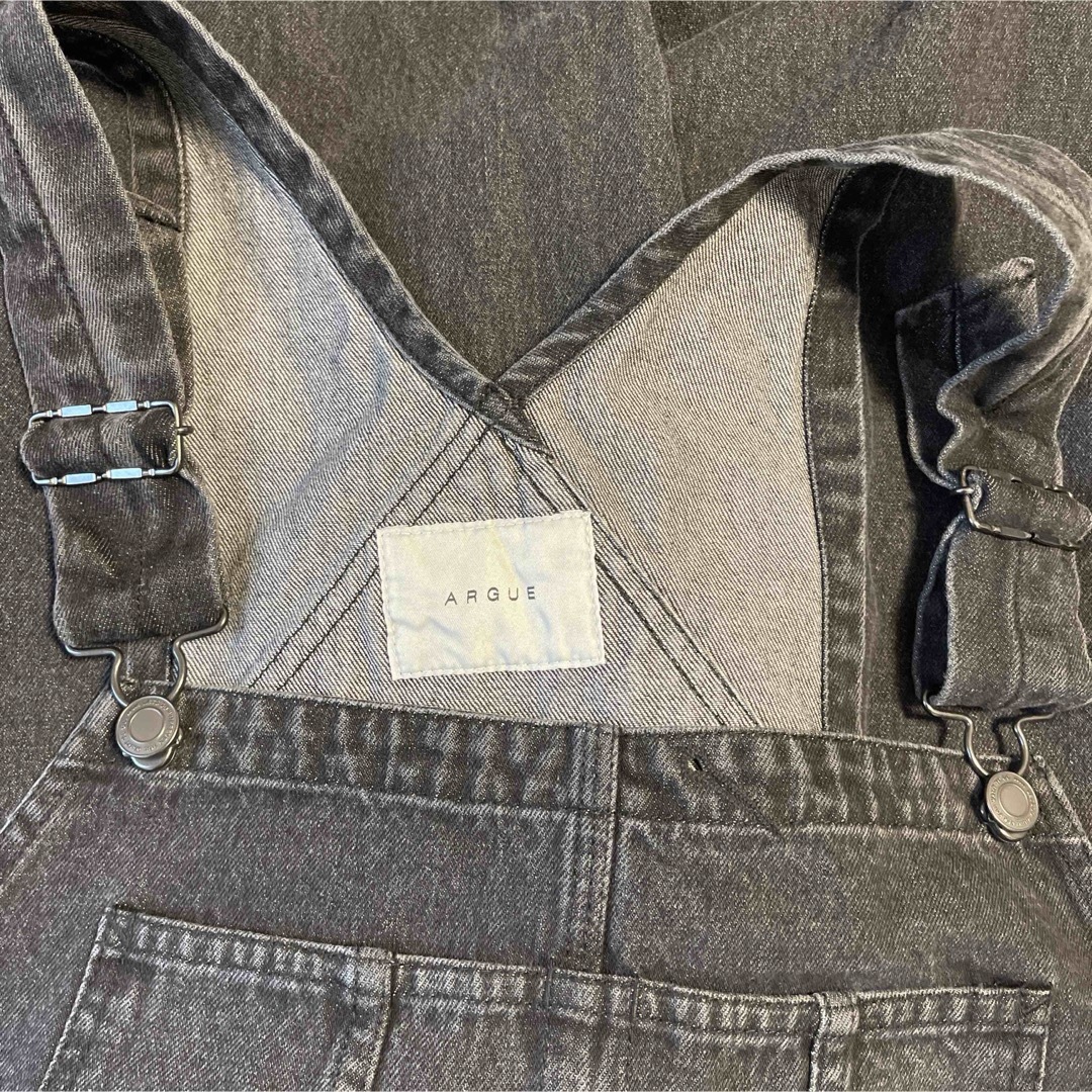 ARGUE(アギュー)のしゃんしゃん様専用ARGUE OVERALL DENIM BLACK レディースのパンツ(サロペット/オーバーオール)の商品写真