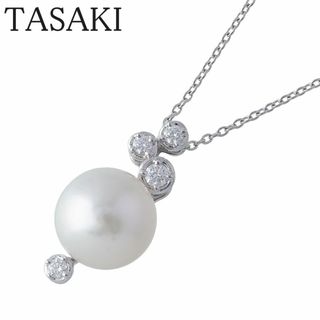 タサキ(TASAKI)のタサキ ダイヤ パール ネックレス パール10.1mm 0.11ct 60cm 750WG 田崎 新品仕上げ済 TASAKI【16281】(ネックレス)