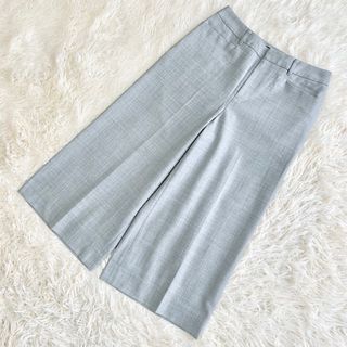 インディヴィ(INDIVI)の美品　INDIVI ワイドパンツ　クロップドパンツ　グレー　インディヴィ 38(カジュアルパンツ)