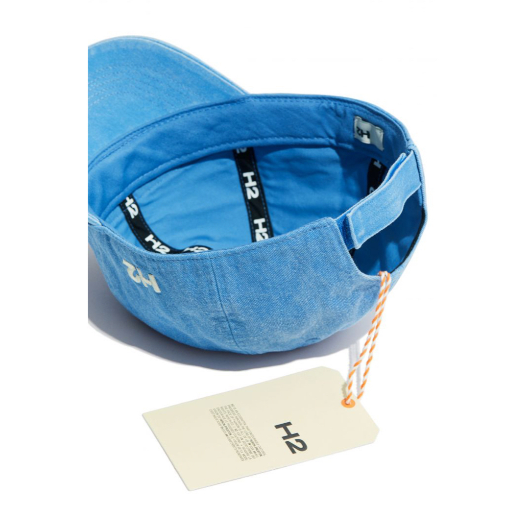HERON PRESTON(ヘロンプレストン)の【H&M（H2）】APPLIQUE CAP LIGHT BLUE メンズの帽子(キャップ)の商品写真