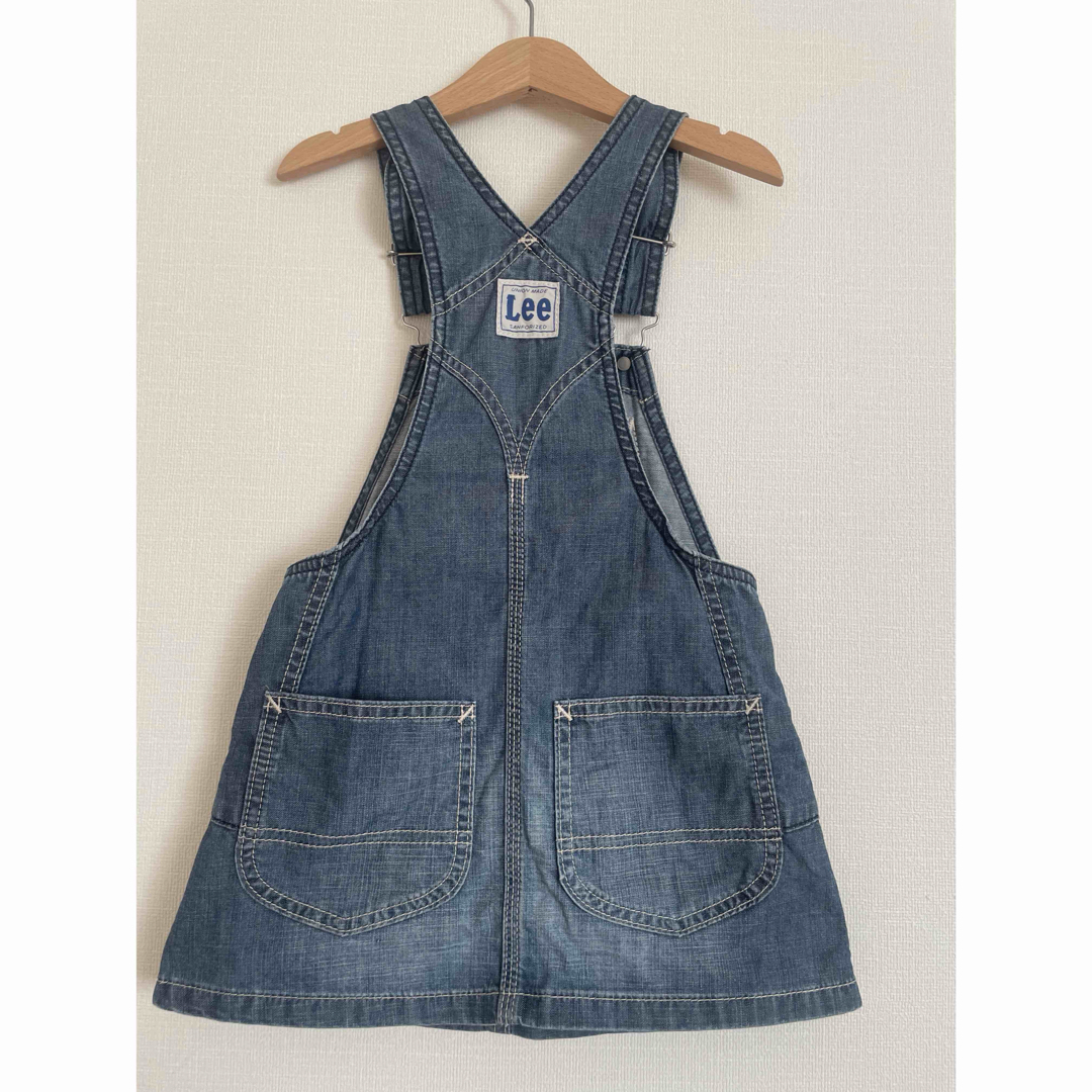 Lee(リー)のLEE オーバーオールスカート　デニム　100 キッズ/ベビー/マタニティのキッズ服女の子用(90cm~)(ワンピース)の商品写真