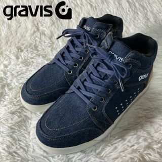 グラビス(gravis)の極美品 gravis グラビス デニムスニーカー サイドジップ 25(スニーカー)