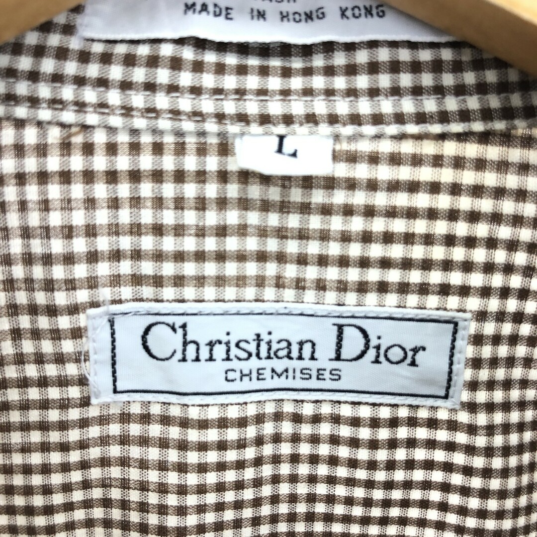 Christian Dior(クリスチャンディオール)の古着 クリスチャンディオール Christian Dior ギンガムチェック長袖 チェックシャツ メンズL /eaa422633 メンズのトップス(シャツ)の商品写真