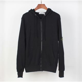 ストーンアイランド(STONE ISLAND)の新品　STONE ISLAND ジップアップ シャツ　ブラック　L(パーカー)