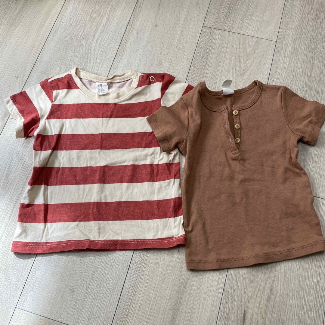 H&M(エイチアンドエム)のH&M  キッズ　ベビー　トップス　Tシャツ　2枚セット　おまとめ売り　男の子 キッズ/ベビー/マタニティのベビー服(~85cm)(Ｔシャツ)の商品写真