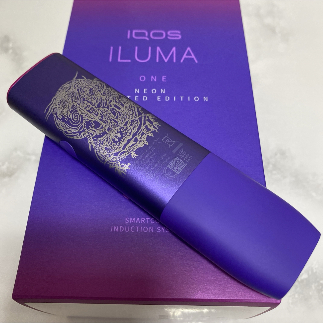 IQOS(アイコス)のiQOS ILUMAONE アイコス イルマワン レーザー加工 不動明王 龍 紫 メンズのファッション小物(タバコグッズ)の商品写真