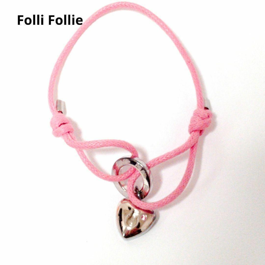 Folli Follie(フォリフォリ)の箱付き　Folli Follie　ブレスレット　バングル　レザー　ハート レディースのアクセサリー(ブレスレット/バングル)の商品写真