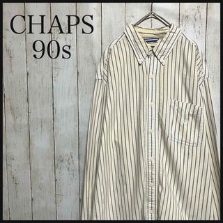 チャップス(CHAPS)のチャップス 長袖BDストライプシャツワンポイント刺繍ロゴ90s Z1126(シャツ)