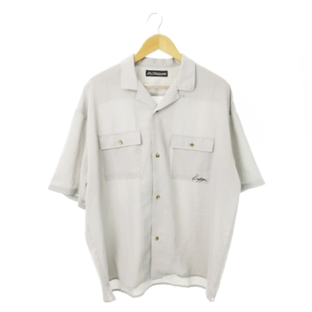 Kappa(カッパ)のカッパ シャツ 開襟 オープンカラー 半袖 ポケット ロゴ シャリ感 L グレー メンズのトップス(シャツ)の商品写真