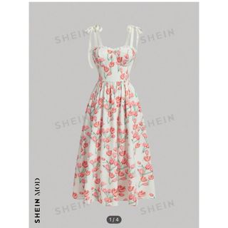 シーイン(SHEIN)のワンピース　キャミワンピ　リボン　リボンワンピース(ひざ丈ワンピース)