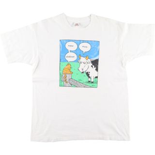 FRUIT OF THE LOOM - 古着 90年代 フルーツオブザルーム FRUIT OF THE LOOM 牛柄  アニマルTシャツ USA製 メンズXL ヴィンテージ /eaa433979