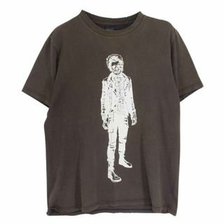 NUMBER(N)INE ナンバーナイン 04SS ドリーム期 アーカイブ 宮下本人期 スカル サングラス ダメージ加工  プリント 半袖 Tシャツ ブラウン系 2【中古】