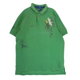 ポロラルフローレン(POLO RALPH LAUREN)のPOLO RALPH LAUREN ポロ・ラルフローレン インディアン プリント ネイティブ柄 ポロシャツ グリーン系 XXL【中古】(ポロシャツ)