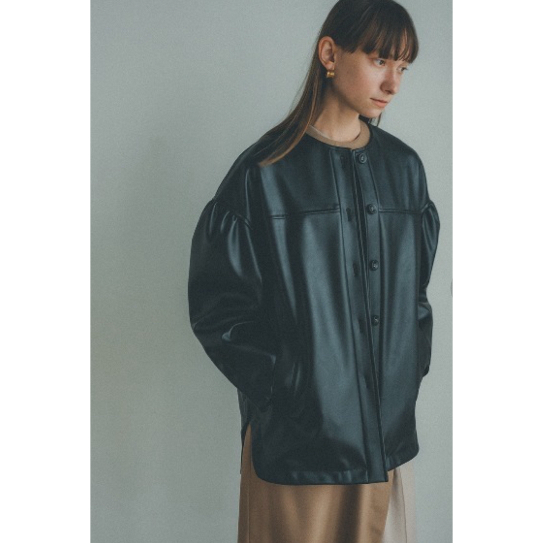 CLANE(クラネ)のCLANE VOLUME SLEEVE LEATHER BLOUSON レディースのジャケット/アウター(ブルゾン)の商品写真