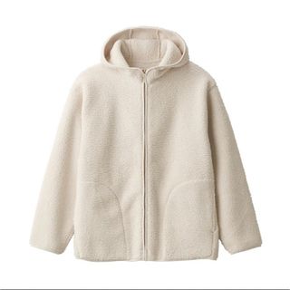 ムジルシリョウヒン(MUJI (無印良品))の無印良品　再生ポリエステルボアフリースパーカー　もこもこ　ブルゾン　アウター(ブルゾン)