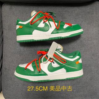 ナイキ(NIKE)のNIKE OFF-WHITE DUNK LOW PINE GREEN 27.5(スニーカー)