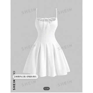 シーイン(SHEIN)のSHEIN MOD レディース プルカラー スパゲッティストラップ レースア(ミニワンピース)