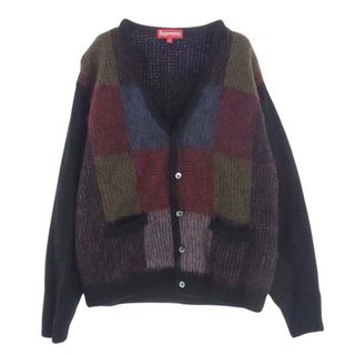 シュプリーム(Supreme)のSupreme シュプリーム カーディガン 22SS Brushed Grid Cardigan モヘア混 ブラッシュド グリッド カーディガン マルチカラー系 M【中古】(カーディガン)