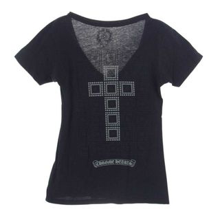 クロムハーツ(Chrome Hearts)のCHROME HEARTS クロムハーツ（原本無） Ｔシャツ CHプラス プリント ロゴ Vネック 半袖 Tシャツ ブラック系 M【中古】(シャツ/ブラウス(半袖/袖なし))