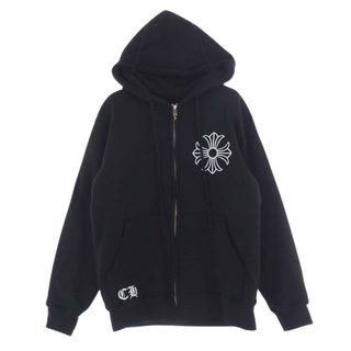 クロムハーツ(Chrome Hearts)のCHROME HEARTS クロムハーツ（原本無） パーカー 国内正規品 CHプラス バックロゴプリント 裏地サーマル ダガージップ フルジップ パーカー ブラック系 S【中古】(パーカー)